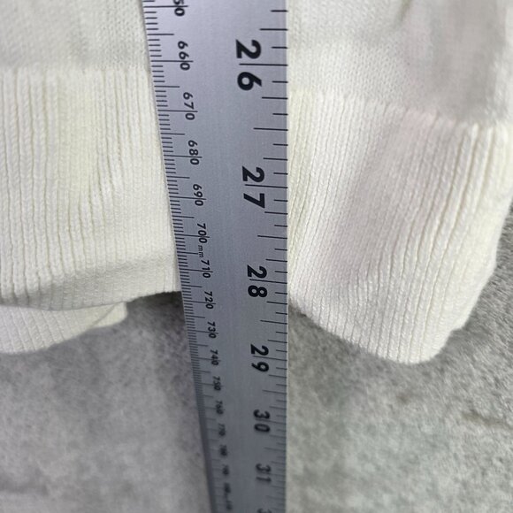 Womens Talbots White Open Front Long Cardigan Sweater Pockets Cashmere Blend S - Picture 5 of 6